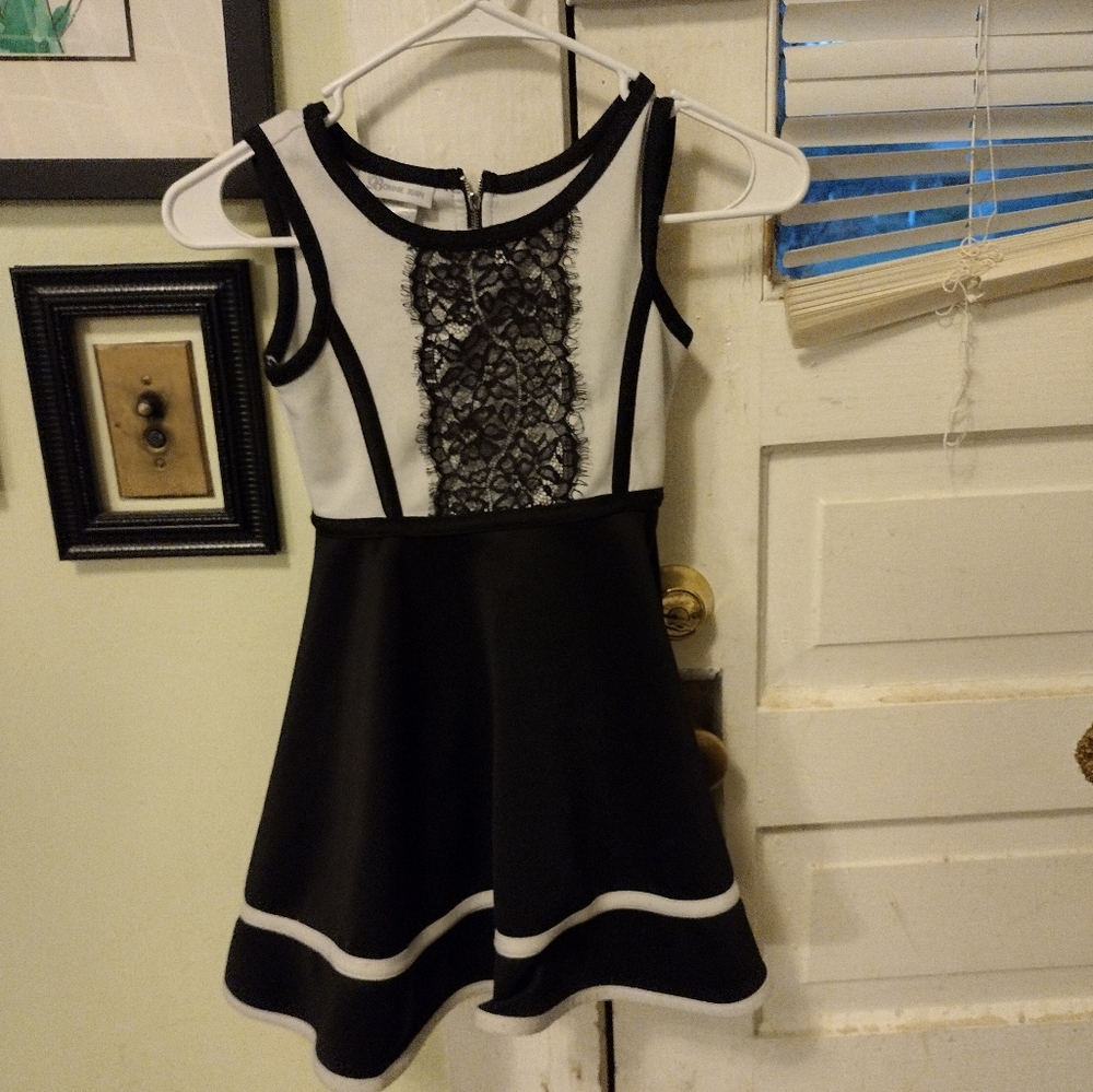 Bonnie Jean Big Girls' Lace Scuba Fit and Flair Dress